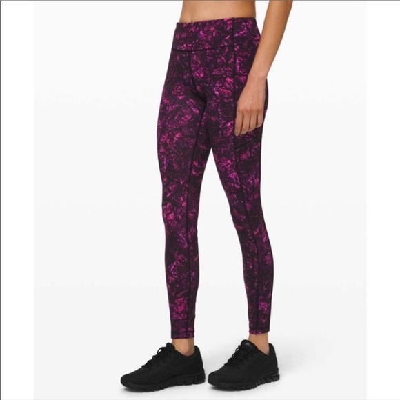 Lululemon Speed Up Tight 28” Leggings in Deep Pink/Purple and Black. Size 2. - Picture 1 of 6